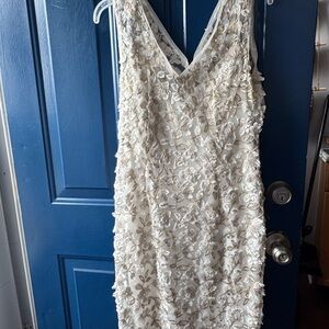 Adrianna Papell Ivory Floral Embellished Dress